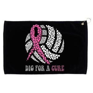 Dig A Cure Breast Cancer Awareness Volleyball Pink Out Grommeted Golf Towel