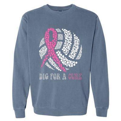 Dig A Cure Breast Cancer Awareness Volleyball Pink Out Garment-Dyed Sweatshirt