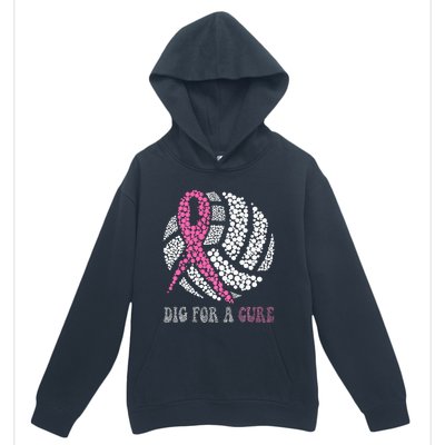 Dig A Cure Breast Cancer Awareness Volleyball Pink Out Urban Pullover Hoodie