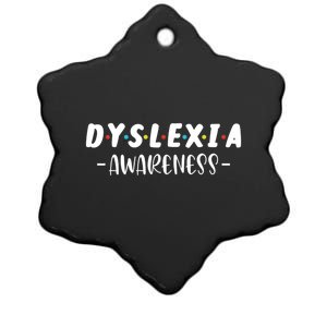 Dyslexia Awareness Celebrate Neurodiversity Support Gift Ceramic Star Ornament