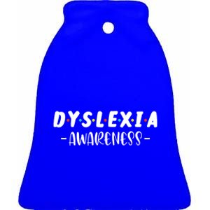 Dyslexia Awareness Celebrate Neurodiversity Support Gift Ceramic Bell Ornament