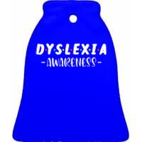 Dyslexia Awareness Celebrate Neurodiversity Support Gift Ceramic Bell Ornament