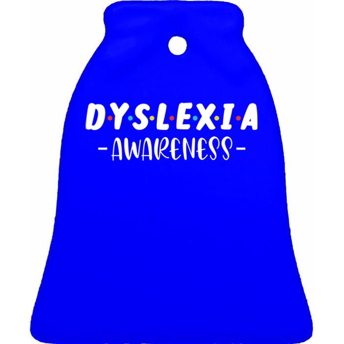 Dyslexia Awareness Celebrate Neurodiversity Support Gift Ceramic Bell Ornament