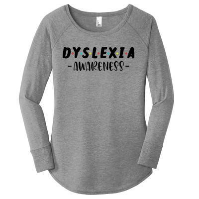 Dyslexia Awareness Celebrate Neurodiversity Support Gift Women's Perfect Tri Tunic Long Sleeve Shirt