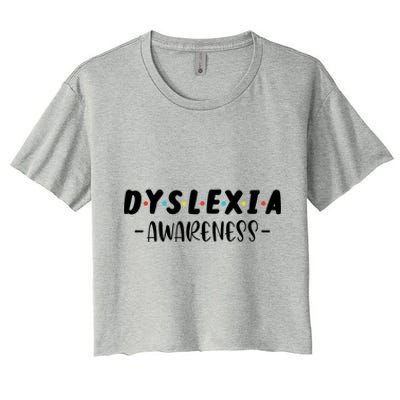 Dyslexia Awareness Celebrate Neurodiversity Support Gift Women's Crop Top Tee