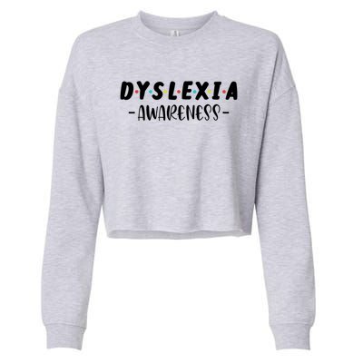 Dyslexia Awareness Celebrate Neurodiversity Support Gift Cropped Pullover Crew