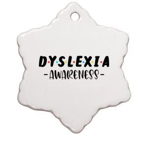 Dyslexia Awareness Celebrate Neurodiversity Support Gift Ceramic Star Ornament