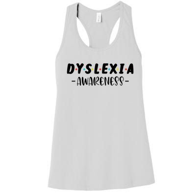 Dyslexia Awareness Celebrate Neurodiversity Support Gift Women's Racerback Tank