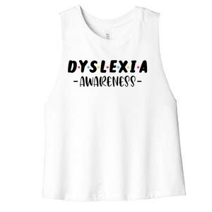 Dyslexia Awareness Celebrate Neurodiversity Support Gift Women's Racerback Cropped Tank