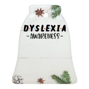 Dyslexia Awareness Celebrate Neurodiversity Support Gift Ceramic Bell Ornament