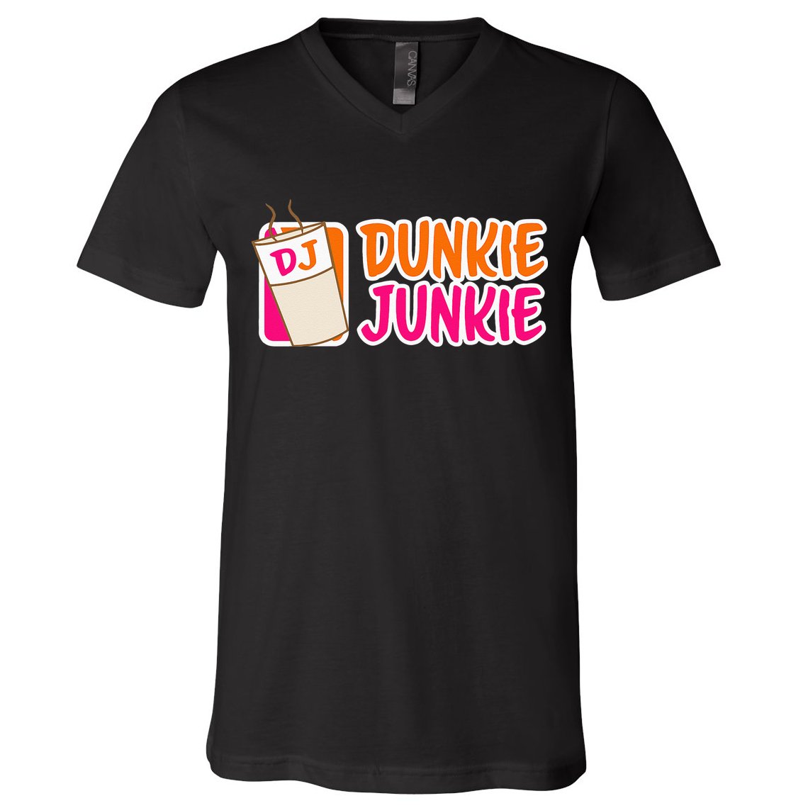 Donut And Coffee Lover Dunkie Junkie V-Neck T-Shirt