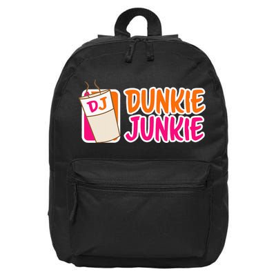 Donut And Coffee Lover Dunkie Junkie 16 in Basic Backpack