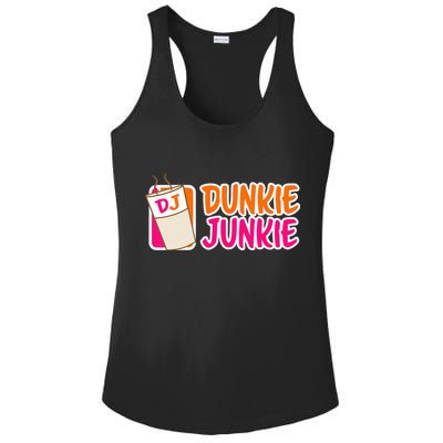 Donut And Coffee Lover Dunkie Junkie Ladies PosiCharge Competitor Racerback Tank