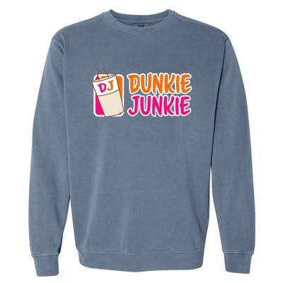 Donut And Coffee Lover Dunkie Junkie Garment-Dyed Sweatshirt