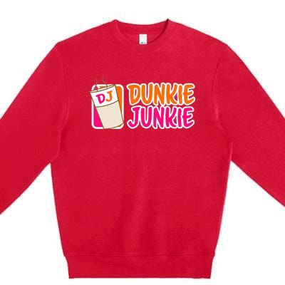 Donut And Coffee Lover Dunkie Junkie Premium Crewneck Sweatshirt