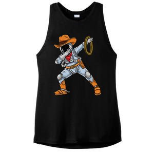 Dabbing Astronaut Cowboy Space Halloween Ladies PosiCharge Tri-Blend Wicking Tank