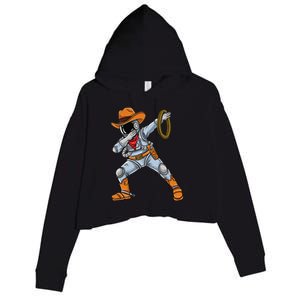 Dabbing Astronaut Cowboy Space Halloween Crop Fleece Hoodie