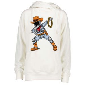 Dabbing Astronaut Cowboy Space Halloween Womens Funnel Neck Pullover Hood