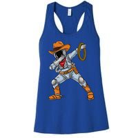 Dabbing Astronaut Cowboy Space Halloween Women's Racerback Tank