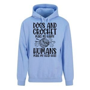 Dogs And Crochet Make Me Happy Hu Make My Head Hurt Gift Unisex Surf Hoodie