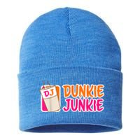 Donut And Coffee Lover Dunkie Junkie Short Sleeve Gift Sustainable Knit Beanie