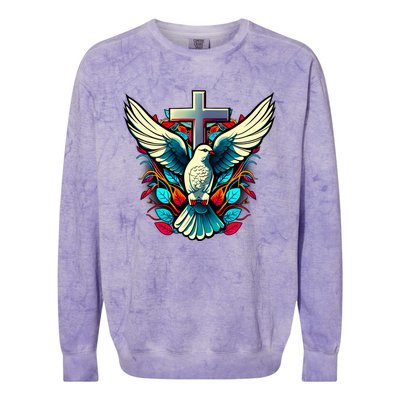 Dove And Cross Colorblast Crewneck Sweatshirt