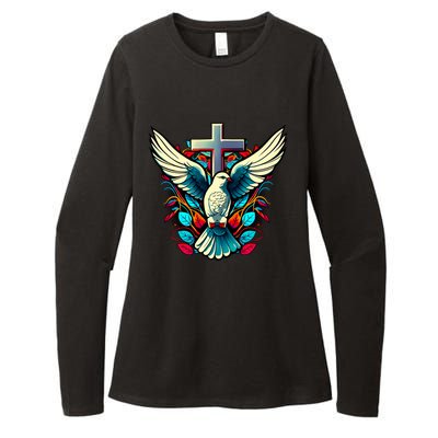 Dove And Cross Womens CVC Long Sleeve Shirt