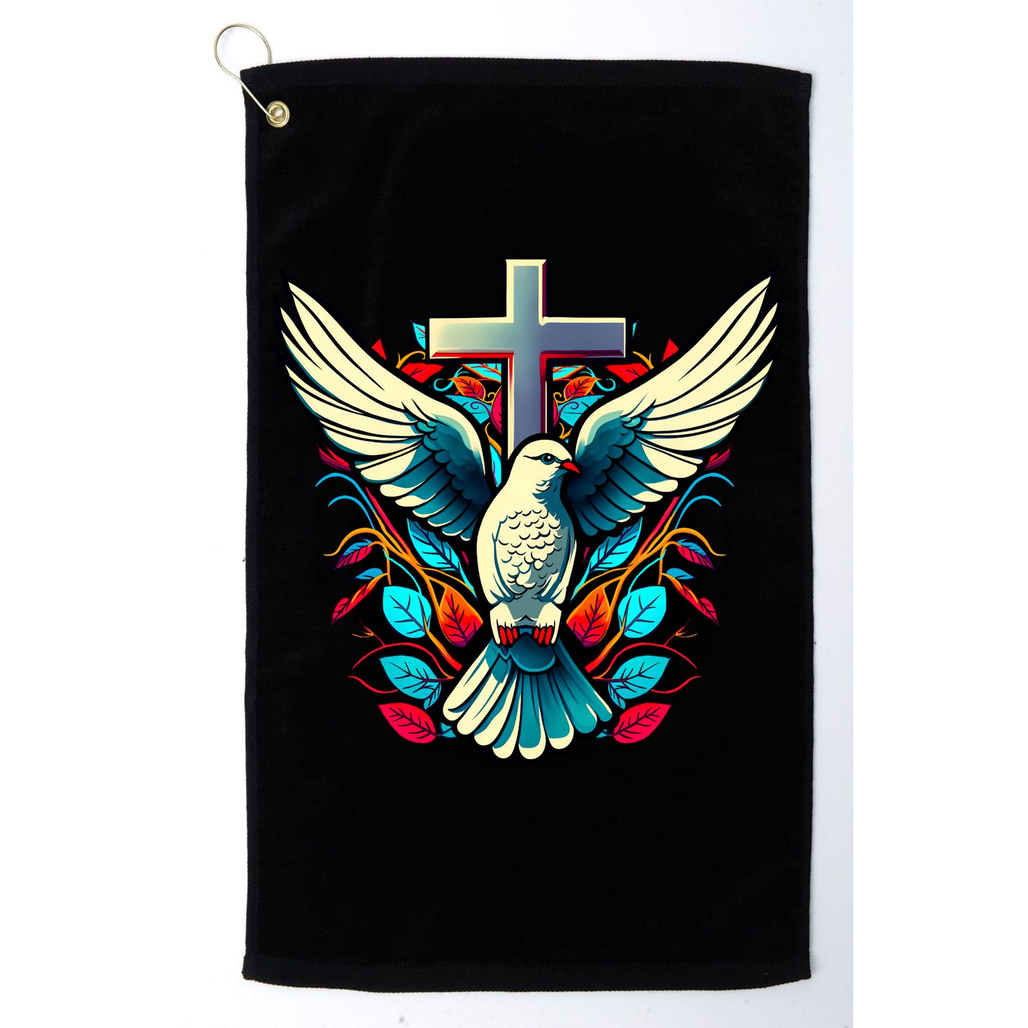 Dove And Cross Golf Towel