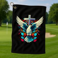 Dove And Cross Golf Towel