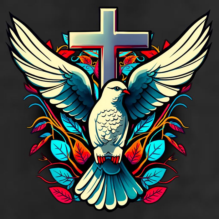 Dove And Cross Golf Towel