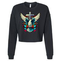 Dove And Cross Cropped Pullover Crew