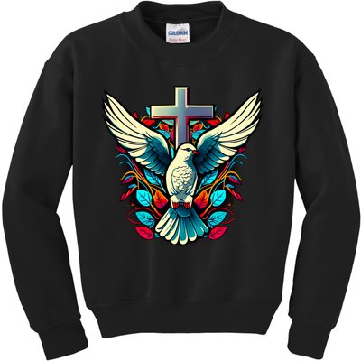 Dove And Cross Kids Sweatshirt