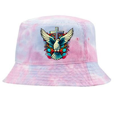 Dove And Cross Tie-Dyed Bucket Hat