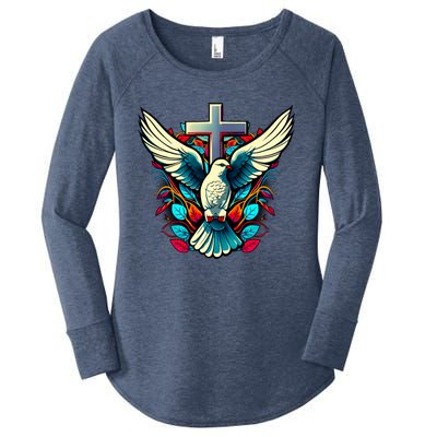 Dove And Cross Women's Perfect Tri Tunic Long Sleeve Shirt