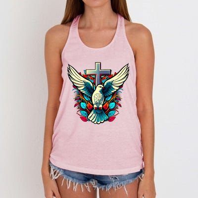 Dove And Cross Women's Knotted Racerback Tank