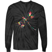 Dragonfly Abstract Color Summer Swarm Nymph Lover Gift Tie-Dye Long Sleeve Shirt