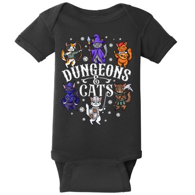 Dungeons And Cats Cat Gaming  Fantasy Gamer Baby Bodysuit