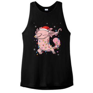 Dabbing Axolotl Christmas Lights Funny Xmas Gifts Boys Girls Ladies PosiCharge Tri-Blend Wicking Tank