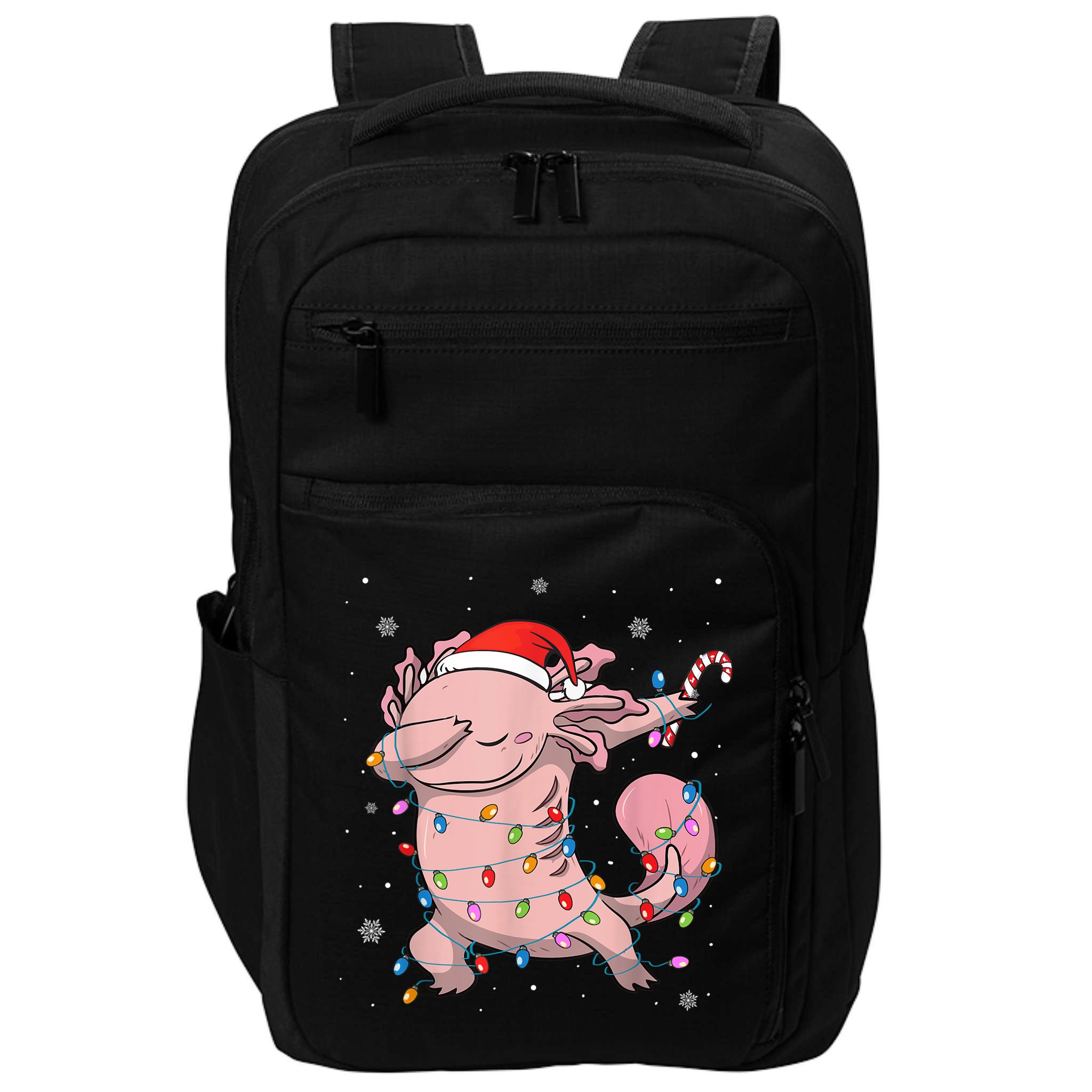 Dabbing Axolotl Christmas Lights Funny Xmas Gifts Boys Girls Impact Tech Backpack