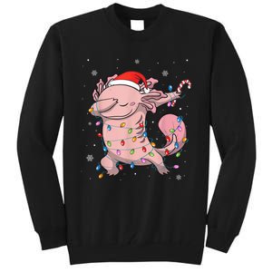 Dabbing Axolotl Christmas Lights Funny Xmas Gifts Boys Girls Tall Sweatshirt