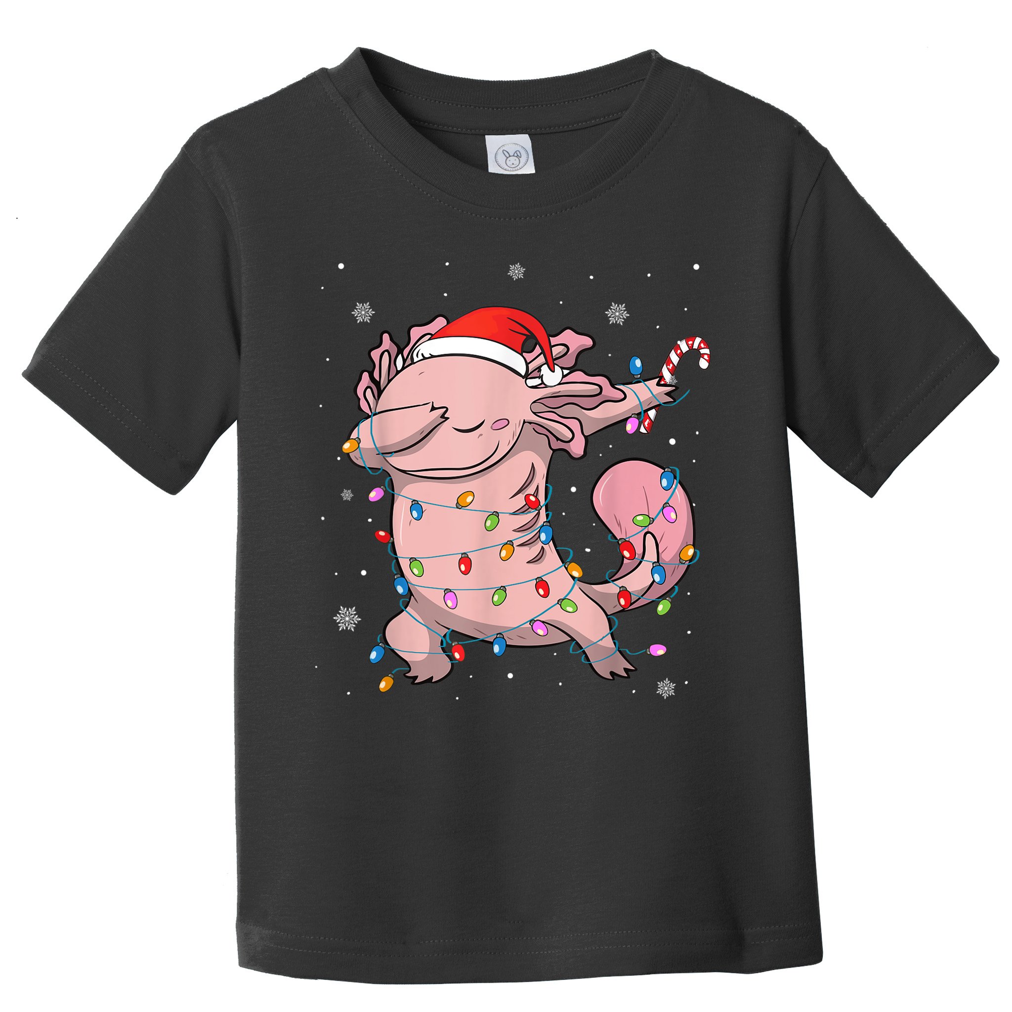 Dabbing Axolotl Christmas Lights Funny Xmas Gifts Boys Girls Toddler T-Shirt