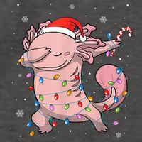 Dabbing Axolotl Christmas Lights Funny Xmas Gifts Boys Girls Vector Backpack