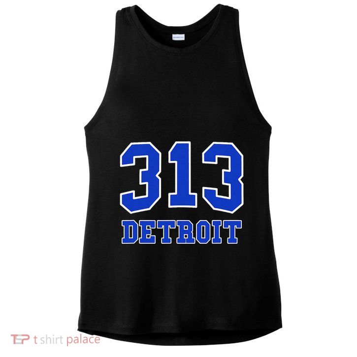 Detroit Area Code 313 Hometown Pride Classic Ladies PosiCharge Tri-Blend Wicking Tank