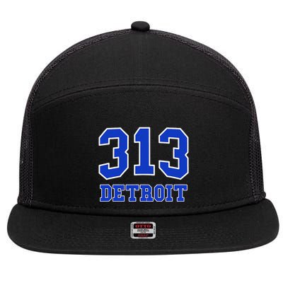 Detroit Area Code 313 Hometown Pride Classic 7 Panel Mesh Trucker Snapback Hat