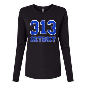 Detroit Area Code 313 Hometown Pride Classic Womens Cotton Relaxed Long Sleeve T-Shirt