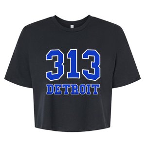 Detroit Area Code 313 Hometown Pride Classic Bella+Canvas Jersey Crop Tee