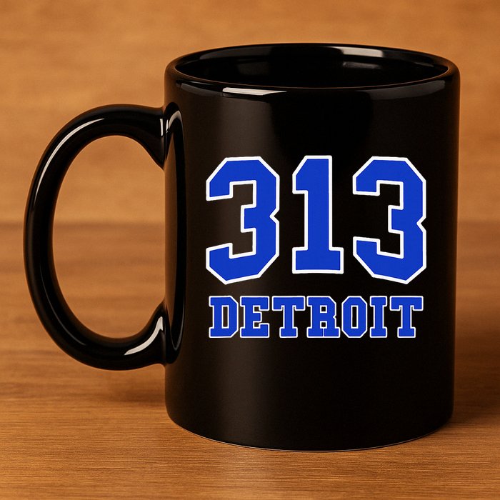 Detroit Area Code 313 Hometown Pride Classic 11oz C Handle Ceramic Mug
