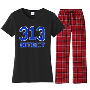 Detroit Area Code 313 Hometown Pride Classic Women's Flannel Pajama Set