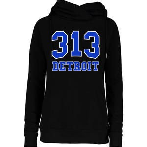 Detroit Area Code 313 Hometown Pride Classic Womens Funnel Neck Pullover Hood