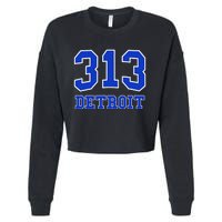 Detroit Area Code 313 Hometown Pride Classic Cropped Pullover Crew